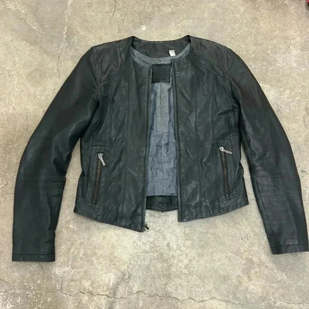 Tristan genuine leather moto jacket